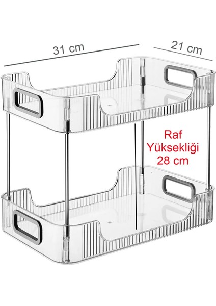 İki Katlı Çok Amaçlı Masa Organizer, Banyo, Mutfak, Ofis ve Makyaj Düzenleyici fırsatları