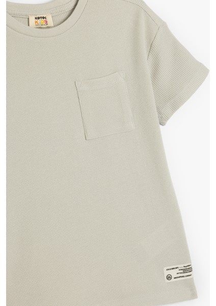 Yeni Sezon Oversize Basic Tişört Kısa Kollu Bisiklet Yaka Dokulu Cep Detaylı Pamuklu modelleri
