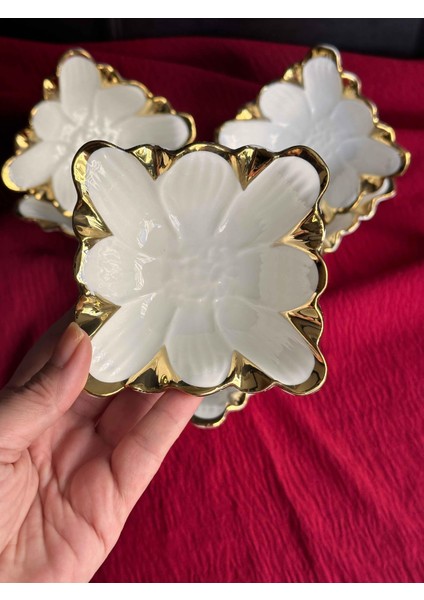 Flora Gold Kare Kase Seti 6 'lı modelleri