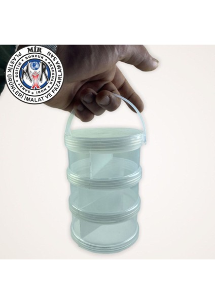 3'lü Yuvarlak Saklama Seti, Organizer ve Takı Kutusu, Gri Renk modelleri