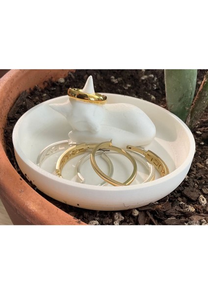 Beyaz Uyuyan Tilki Takı Düzenleyici, Organizer, Stand, Yüzük, Küpe, Bileklik fiyatları