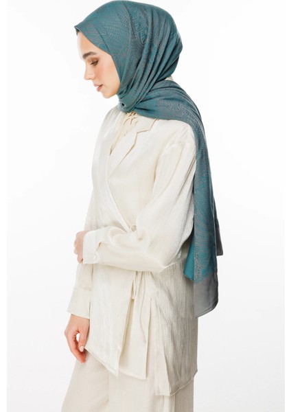 Mayra Desen Çift Taraflı Şal Koyu Gri-Zümrüt fiyatları