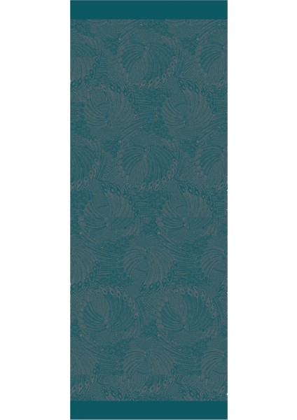 Mayra Desen Çift Taraflı Şal Koyu Gri-Zümrüt