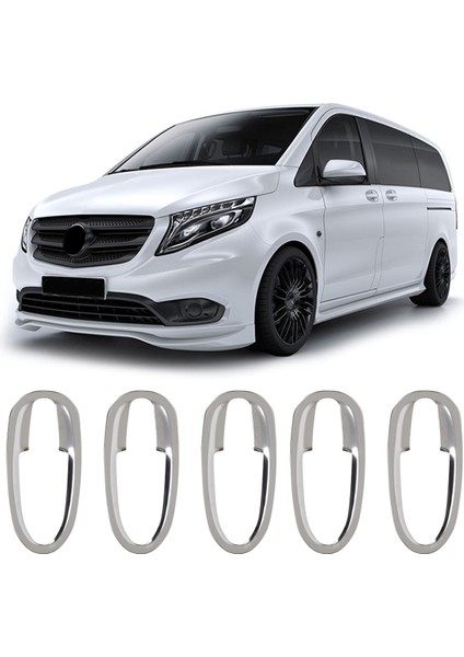Mercedes Vito W447 Uyumlu Krom Kapı Kolu Tası 5 Parça Paslanmaz Çelik