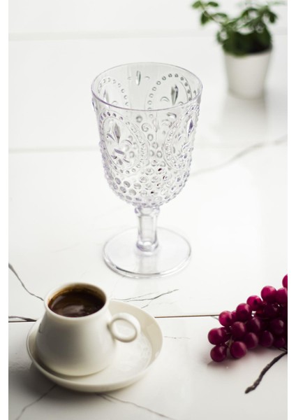 Akrilik Şeffaf Tekli Kadeh & Su Meşrubat Kahve Yanı Bardağı 450 ml ( Cam Değildir )