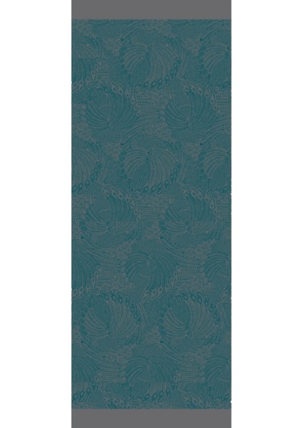 Mayra Desen Çift Taraflı Şal Koyu Gri-Zümrüt