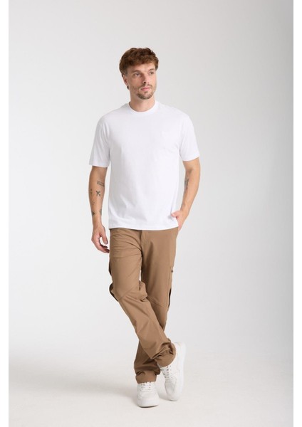 Erkek %100 Pamuk Relax Fit Vahşi Ayı Nakışlı T-Shirt