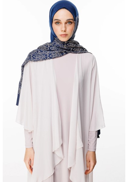 Nora Desen Çift Taraflı Şal Lacivert-Bej