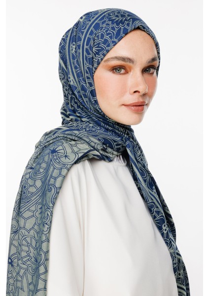 Lavin Desen Çift Taraflı Şal Lacivert-Su Yeşili fiyatları