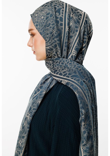 Lavin Desen Çift Taraflı Şal Petrol Mavisi-Bej fiyatları