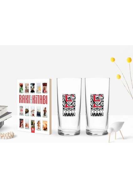 Renkli Baskılı Harfli Çiftli Bardak ve Cep Kitabı Hediye Seti