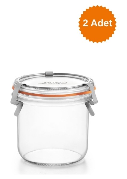 3 Klipsli Cam Kavanoz 425 ml (2 Adet)