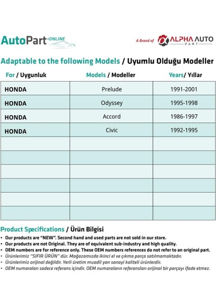 Honda için Çamurluk Etek Klipsi fiyatları
