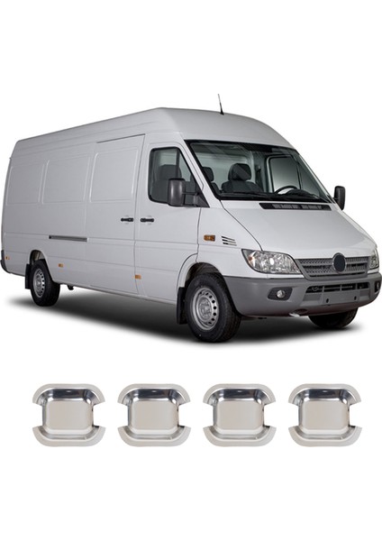 Mercedes Sprinter Uyumlu 1998-2006 Krom Kapı Kolu Tası 4 Parça Paslanmaz Çelik fiyatları
