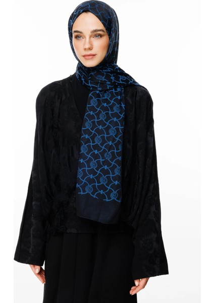 Marrakech Desen Çift Taraflı Şal Siyah-Indigo fiyatları