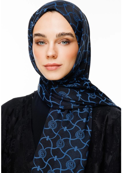 Marrakech Desen Çift Taraflı Şal Siyah-Indigo fırsatları