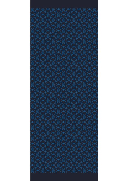 Marrakech Desen Çift Taraflı Şal Siyah-Indigo