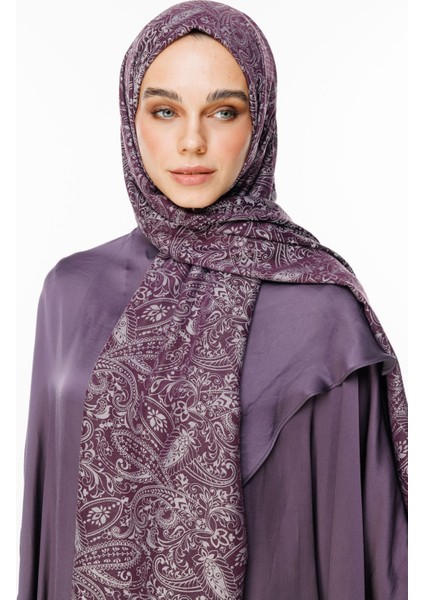 Velora Desen Çift Taraflı Şal Mor-Gri modelleri