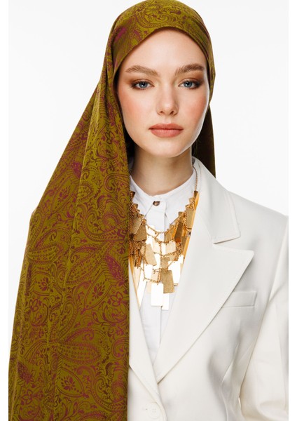 Velora Desen Çift Taraflı Şal Yağ Yeşili-Mürdüm modelleri