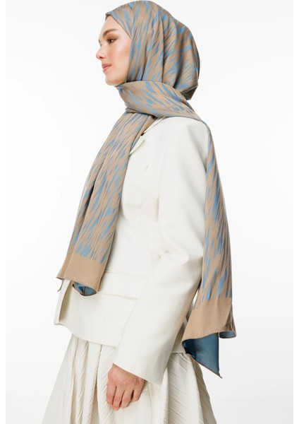 Selis Desen Çift Taraflı Şal Vizon-Turkuaz fiyatları