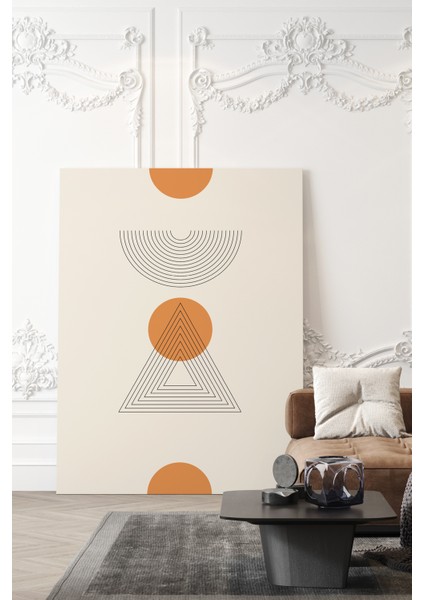 Minimalist Üçgen Daire Kanvas Tablo