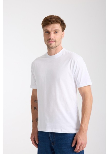 Erkek %100 Pamuk Relax Fit Kertenkele Nakışlı T-Shirt fiyatları