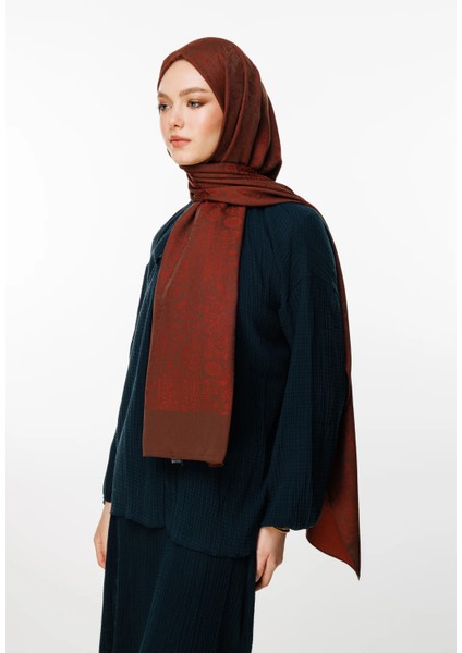 Henna Desen Çift Taraflı Şal Acı Kahve-Kahve fiyatları