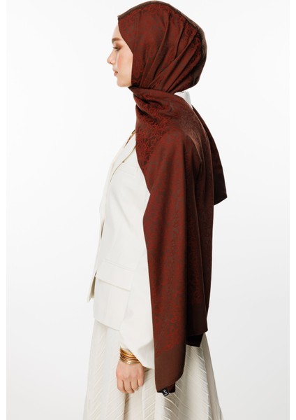 Nora Desen Çift Taraflı Şal Acı Kahve-Kahve modelleri