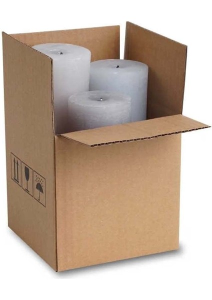 20X20X20 cm Tek Oluklu A-Box Taşıma Kolisi 50 - Esmer