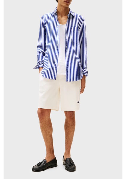 % 100 Pamuk Regular Fit Uzun Kollu Çizgili Gömlek Erkek Gömlek MW0MW39451 0A4 fiyatları