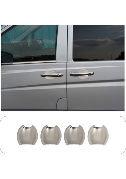 Mercedes Vito W639 Uyumlu 2003-2014 Krom Kapı Kolu Tası 4 Parça Paslanmaz Çelik