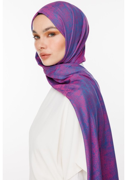 Sahra Desen Çift Taraflı Şal Petrol Mavisi-Fuşya fiyatları