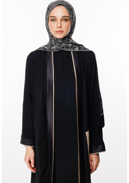 Lavin Desen Çift Taraflı Şal Siyah-Siyah