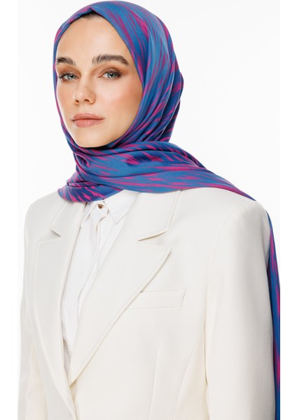 Selis Desen Çift Taraflı Şal Petrol Mavisi-Fuşya fiyatları