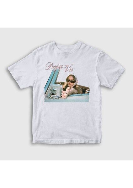 Unisex Çocuk Beyaz Deja Vu Olivia Rodrigo T-Shirt