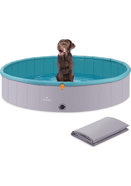 Xl Fıskiyeli Köpek Havuzu ve Çocuk Havuzu Katlanabilir, Yüzme Havuzu ve Köpek Duşu 160 x 30 cm