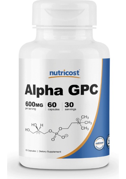 Alpha Gpc 600 mg , 60 Capsul - Non-Gmo And Gluten Free.abd Menşei.36