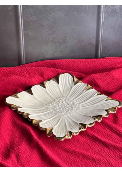 Flora Gold Kare Servis Sunum Tabak 24CM