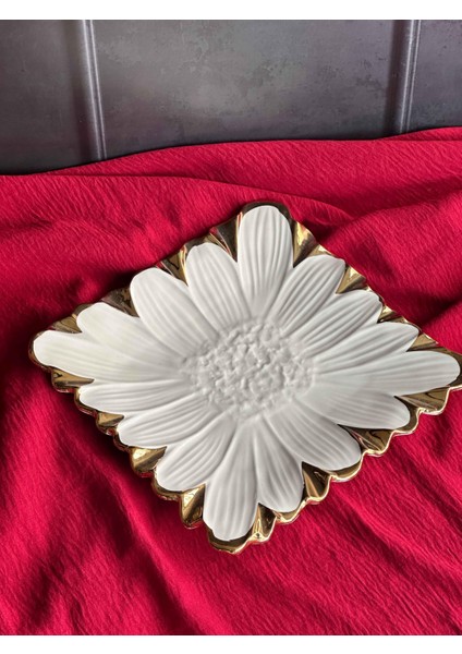 Flora Gold Kare Servis Sunum Tabak 24CM fiyatları