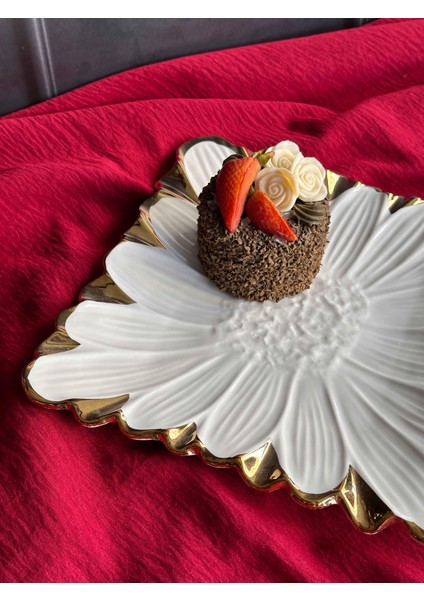 Flora Gold Kare Servis Sunum Tabak 24CM fırsatları
