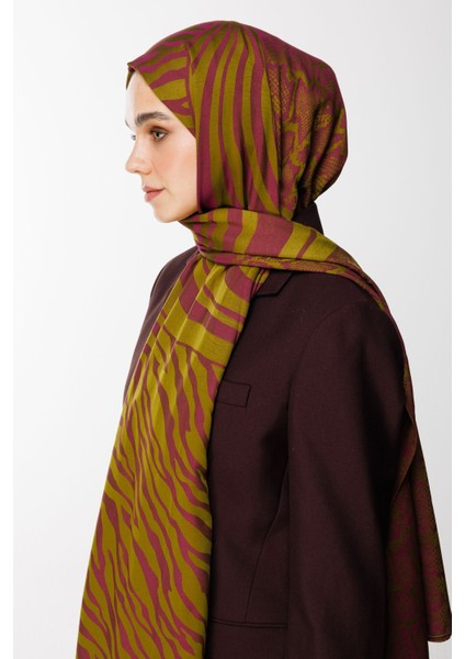 Riad Desen Çift Taraflı Şal Yağ Yeşili-Mürdüm fiyatları