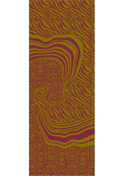 Riad Desen Çift Taraflı Şal Yağ Yeşili-Mürdüm