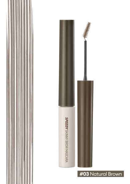 Özel Fırça Tasarımlı, Yoğun Pigmentli Kaş Maskarası PERIPERA Speedy Skinny Browcara 03 Natural Brown