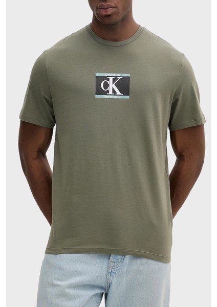 % 100 Pamuk Regular Fit Bisiklet Yaka Logolu T Shirt LV04RC854GLDY Erkek T Shirt LV04RC854G Ldy