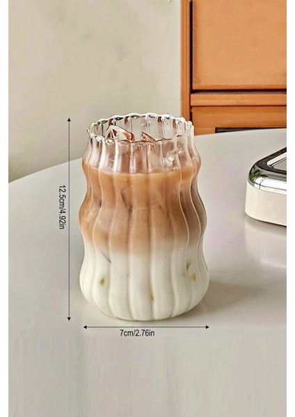 Turuncu 4'lü Latte Cam Bardak Seti, Pipetli, 400ML, Kahve ve Kokteyl Sunumu Için Ideal fiyatları