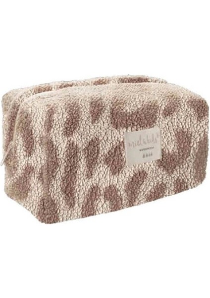 Leopar Desenli Peluş Su Geçirmez Bakım ve Makyaj Çantası, Şık ve Kullanışlı Tasarım fiyatları