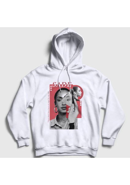Unisex Beyaz Angel Müzik Sade Kapüşonlu Sweatshirt