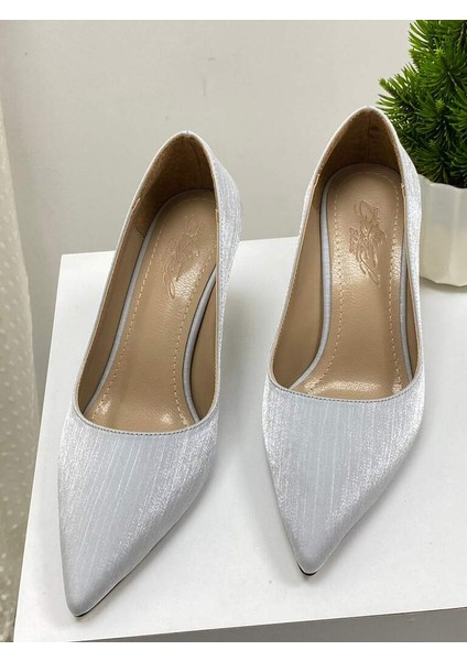 0000025 Renk: Gümüş Gri Kadın Stiletto Günlük Ayakkabı