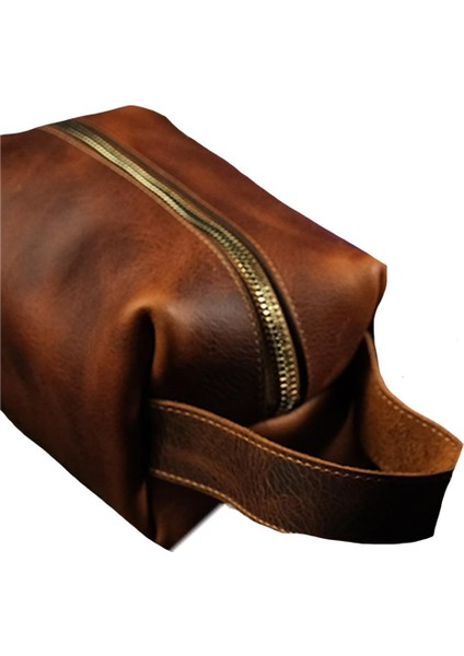 Bideri Perge Hakiki Deri El Çantası Taba