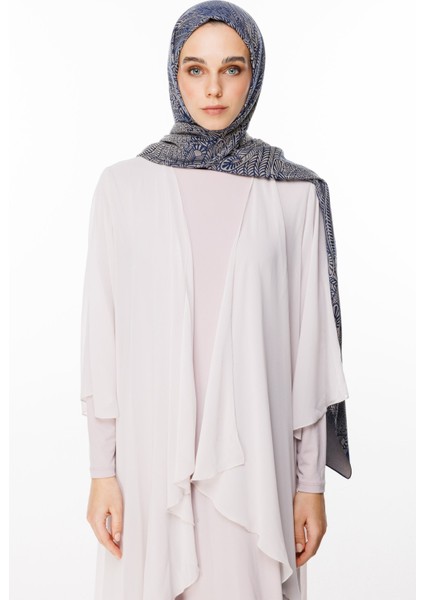 Mayra Desen Çift Taraflı Şal Lacivert-Bej